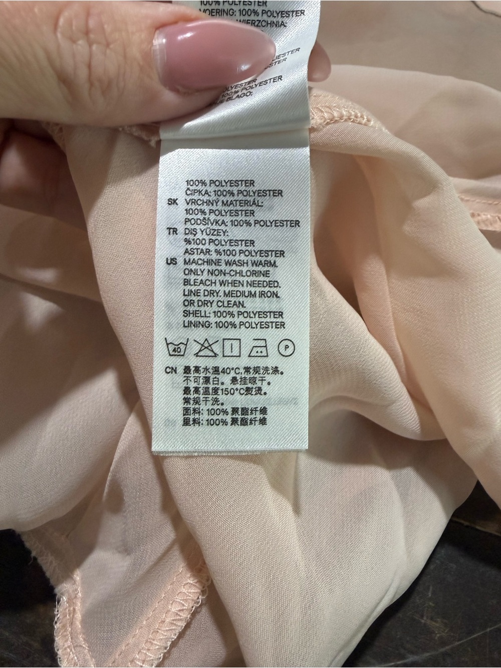 H&M Pink Peach Cream Beige Ruffle Mini Dress Sz 10 Summer Fest Concert Party - Picture 7 of 9
